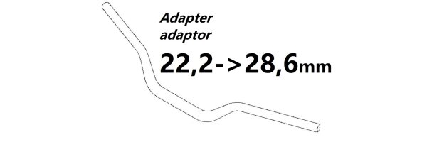 Handlebar conversion adapter from 22.2mm (7/8&quot;) to 28.6mm (1 1/8&quot;)