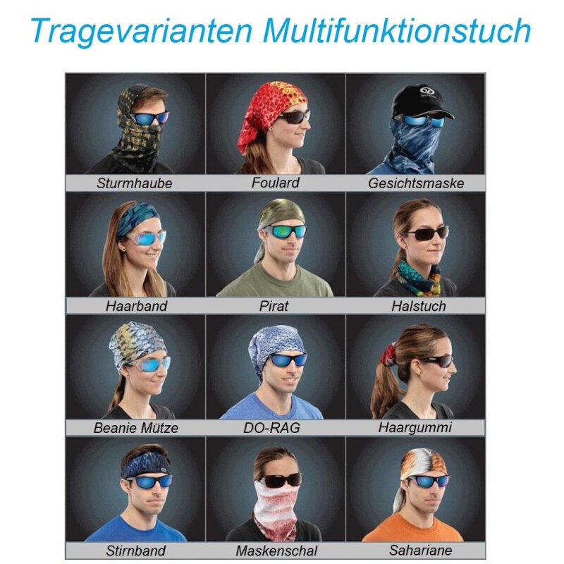 VMT Halstuch Multifunktionstuch Schal Buff Maske Kopftuch Motorrad