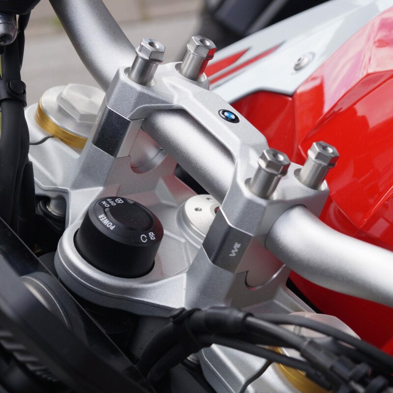 Handlebar risers 25 mm for BMW F 850 GS & F 850 GS Adventure 18- 4x additional special screws for BMW navigation sys.