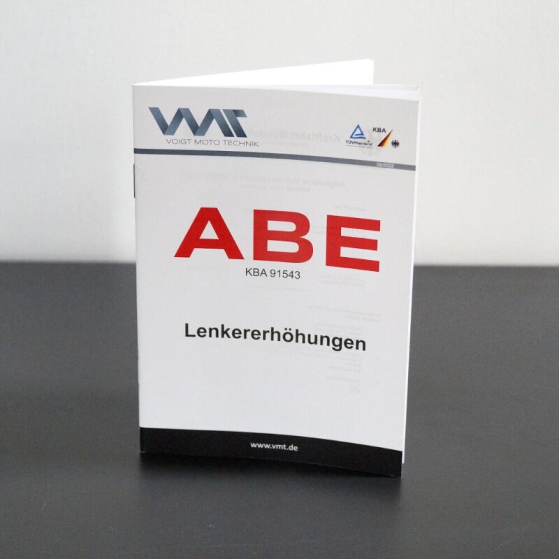 ABE Zertifikat KBA 91543 für Lenkererhöhung Nachbestellung