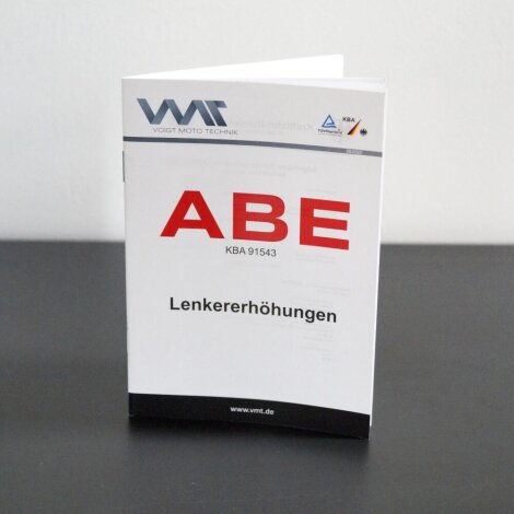 ABE Zertifikat KBA 91543 für Lenkererhöhung...