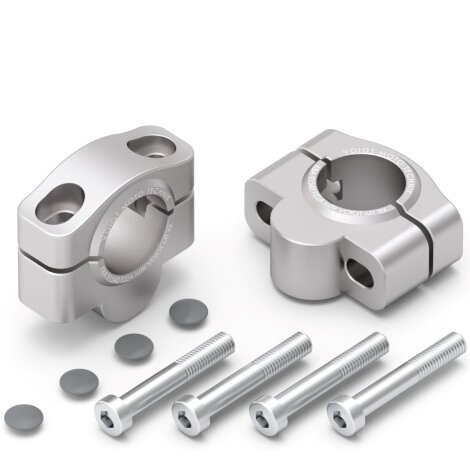 Handlebar risers 20 mm for Aprilia SMV 750 Dorsoduro / Factory (SM) 08-16  silver anodized