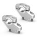 Handlebar risers 30 mm with offset 21 mm for Aprilia Pegaso 650 Cube (ML) 96-99 silver anodized