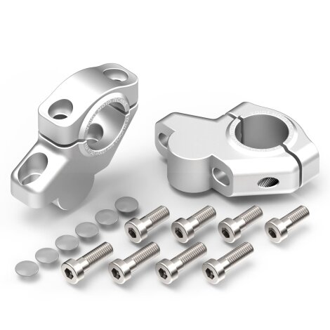 Handlebar risers 30 mm with offset 21 mm for Ducati Multistrada 1100 S 2007-2009 silver anodized