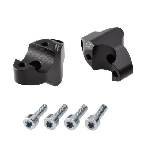 Handlebar risers 30 mm with offset 19 mm for KTM 1050 Adventure 14-16 black anodized