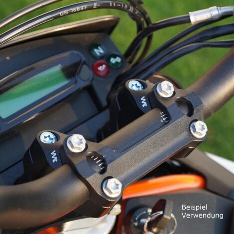Handlebar risers 30 mm with offset 19 mm for KTM 1290 Super Duke GT black anodized