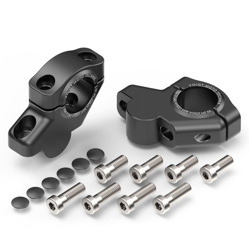 Handlebar risers 30mm with offset 21mm for Honda CB 650 R (RH02/RH08) from 2019 black anodized