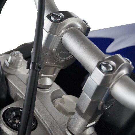 Handlebar risers 20 mm for Yamaha XT 1200 Z Super Tenere (DP04 & DP07) 2013-2020 silver andoized