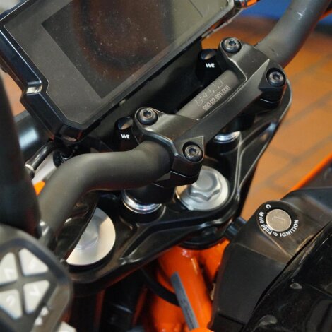 Handlebar risers 30 mm with offset 17 mm for KTM 390 DUKE silver anodized