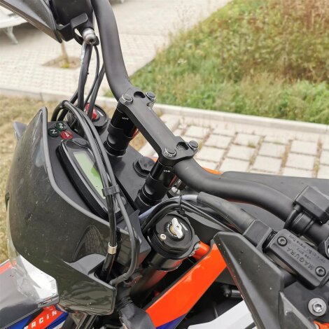 Lenkererhöhung 25 mm für KTM 690 SMC R und Enduro R 2019- orange eloxiert
