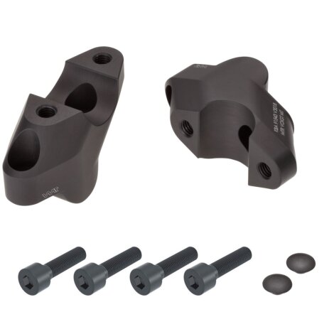 Handlebar risers 30 mm with offset 18 mm for KTM 390 Adventure from 2019 black anodized
