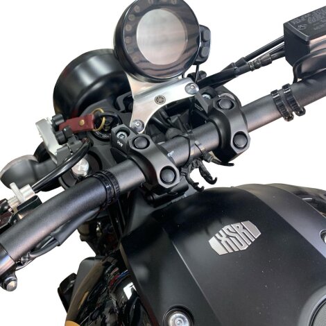 Lenkererhöhung 30 mm und Lenkerversatz 25 mm für Yamaha XSR 900 schwarz eloxiert