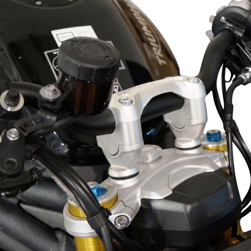 Lenkererhöhung 25mm für Triumph Speed Triple 1200 RS silbern eloxiert