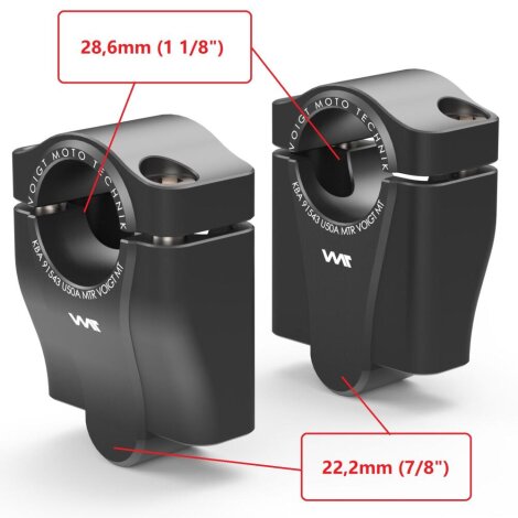 Handlebar conversion to fat-bar, 50 mm riser for Yamaha XV 250 Virago (3LS, 3LW) 89-96