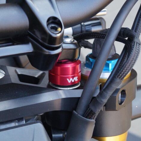 Handlebar riser 20 mm for Ducati Streetfighter V4, V4S red anodized