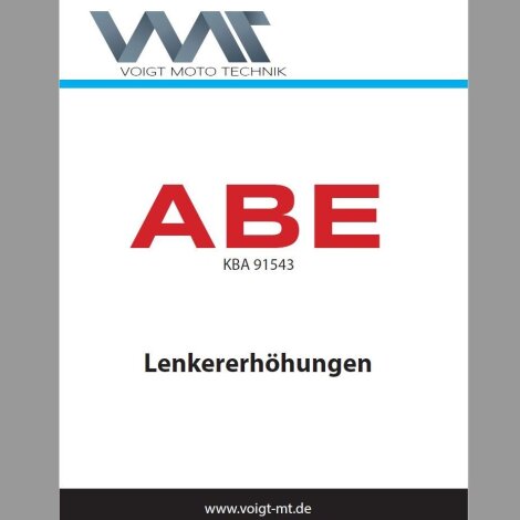 Eignungserklärung Schweiz für VOIGT MT Lenkererhöhung & Brems- und Kupplungshebelsets KBA 91543 & 91516