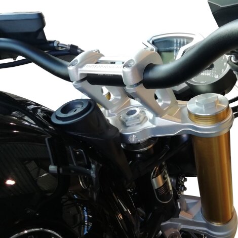 Handlebar risers with offset 25 mm high and 23 mm closer for BMW R nineT models 13-16
